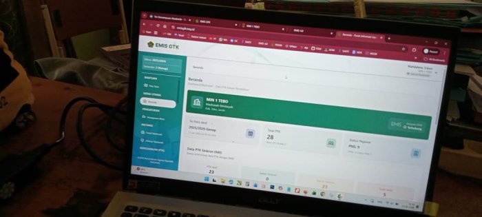 Operator MIN 1 Tebo Periksa Data Emis GTK  Siap Ikuti Pembaharuan Yang Tersedia