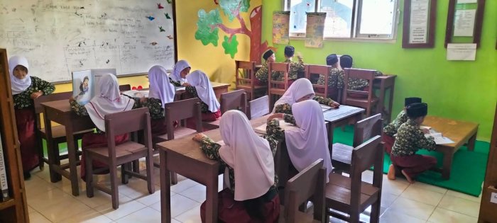 Siswa Kelas 1 MIN 1 Tebo Kunjungi Perpustakaan Madrasah