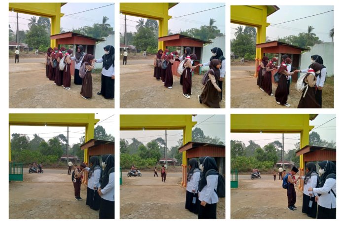 Dewan Guru MIN 1 Tebo Sambut Antusias Hadirnya Siswa di Gerbang Madrasah