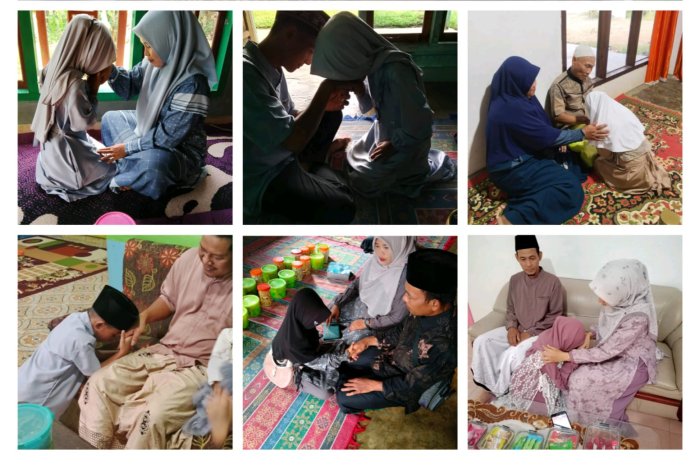 Siswa MIN 1 Tebo Rayakan Lebaran Adakan Sungkeman Bersama Orang Tua