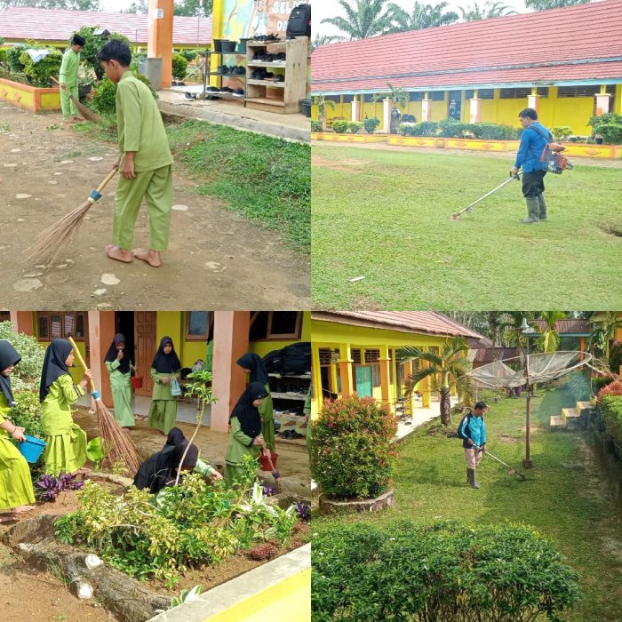 MIN 1 Tebo Gelar Gotong Royong Bersama Sambut Kegiatan Belajar di  Semester Genap