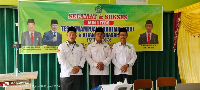 Pengawas Madrasah Adakan Kunjungan Kerja, Tinjau Langsung Pelaksanaan TKA di MIN 1 Tebo
