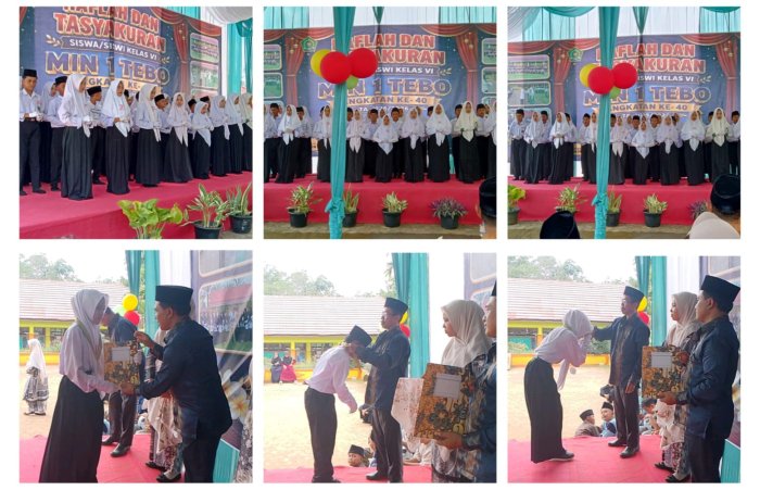Siswa Kelas VI MIN 1 Tebo Sukseskan Acara Tasyakuran, Manfaatkan Moment Bahagia Dengan Kebersamaan