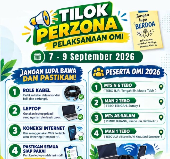 Enam Siswa Terbaik MIN 1 Tebo Siap Berlaga Pada Ajang Olimpiade Madrasah Indonesia Tahun 2026