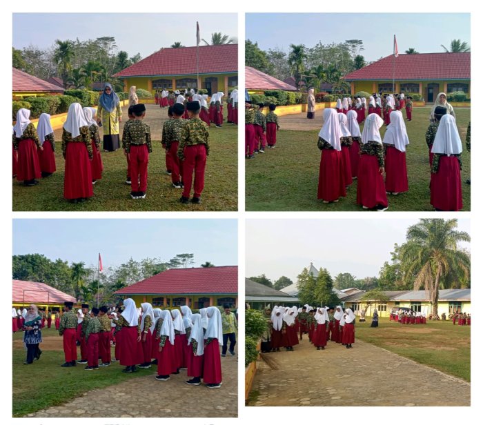 Seluruh Siswa MIN 1 Tebo Tunjukkan Kekompakan Laksanakan Pembiasaan LKBB