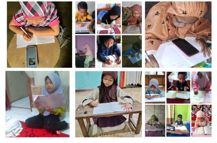 Siswa MIN 1 Tebo Manfaatkan Waktu Libur Dengan Belajar Kerjakan Soal Latihan Dengan Penuh Semangat