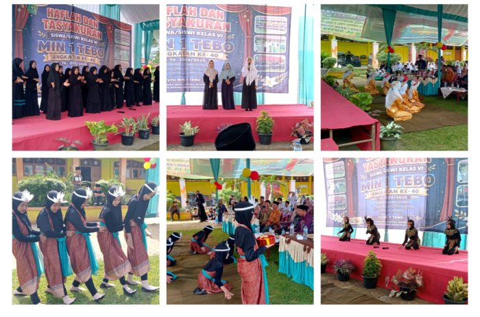 Siswa MIN 1 Tebo Tampilkan Aksi Memukau Pada Acara Tasyakuran Siswa Kelas VI di Madrasah Siswa MIN 1 Tebo Tampilkan Aksi Memukau Pada Acara Tasyakuran Siswa Kelas VI di Madrasah