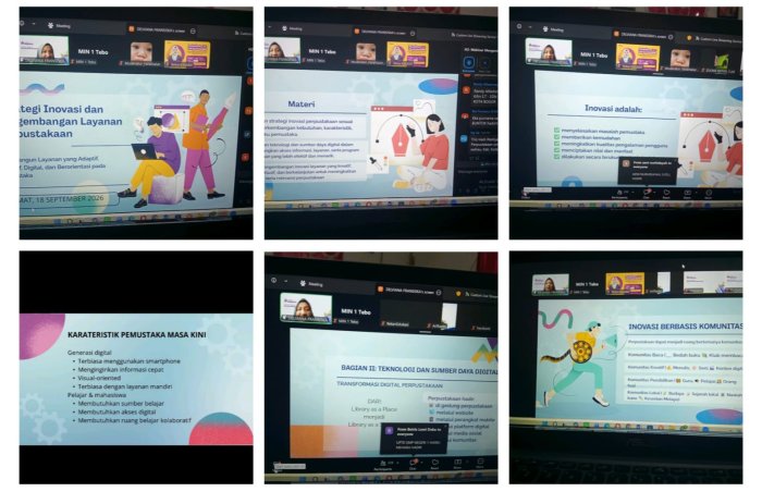 Kepala Pustaka dan Pustakawan MIN 1 Tebo Selesaikan Pelatihan Perpustakaan Pada Hari Kedua Melalui Zoom Meeting