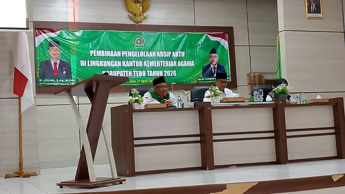 Staf TU MIN 1 Tebo Hadiri Pembinaan Pengelolaan Arsip Aktif di Lingkungan Kantor Kemenag Tebo Tahun 2026