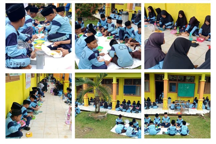 Siswa MIN 1 Tebo Ikuti Kegiatan Makan Bersama Sambut Bulan Ramadan Dengan Semangat