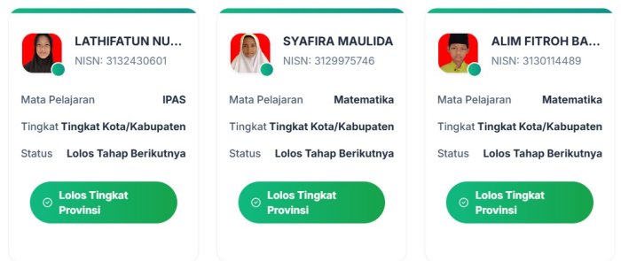 Luar Biasa Tiga Siswa MIN 1 Tebo Raih Tiket OMI Ke Provinsi Luar Biasa Tiga Siswa MIN 1 Tebo Raih Tiket OMI Ke Provinsi