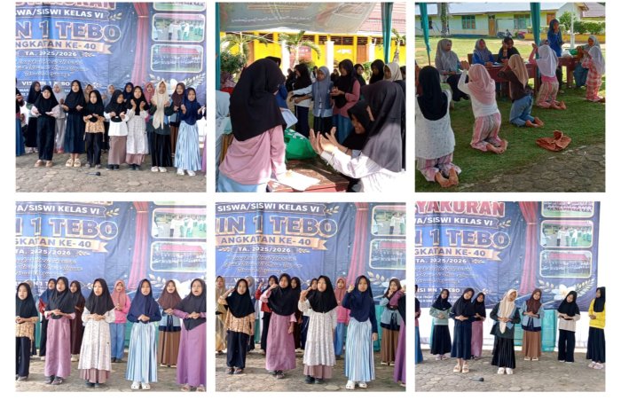 Siswa MIN 1 Tebo Tebo Gelar Gladi Bersih, Siap Tampil Memukau Pada Acara Tasyakuran Siswa Kelas VI Tahun 2026